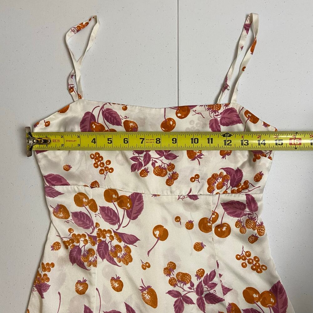 Reformation Jasmin Parfait Cherry 100% Silk Slip Mini Dress Size 0 - Picture 12 of 14